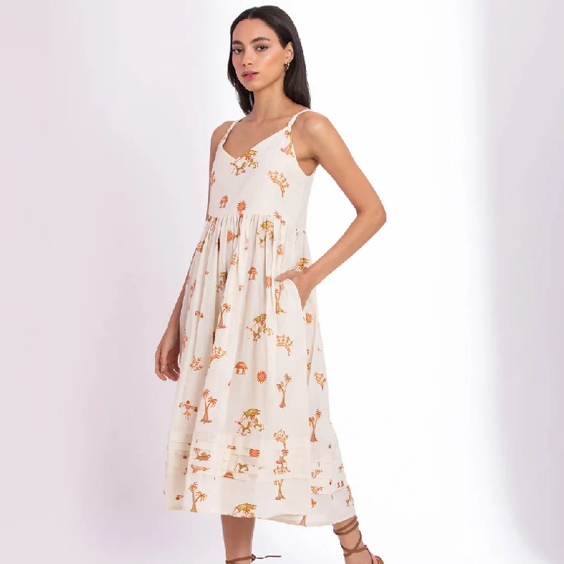 Cotton Midi Dress | White