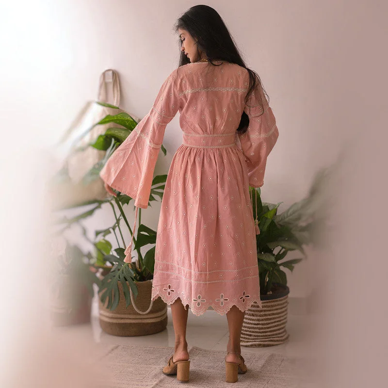 Cotton Midi Dress | Pink