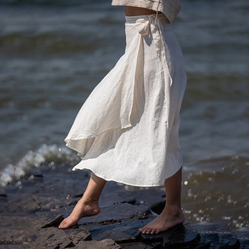 Organic Cotton Midi Skirt | White