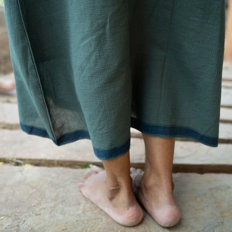 Summer Midi Dress | Cotton | Natural Dyed | Indigo Green