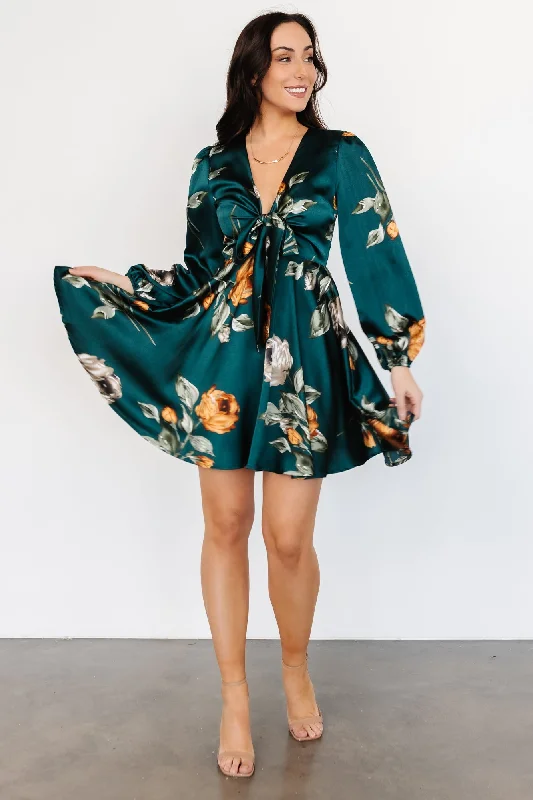 Woodbury Satin Mini Dress | Deep Topaz Floral