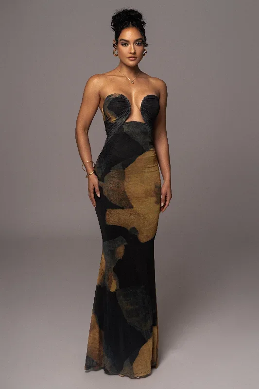 black-abstract-bethany-strapless-maxi-dress