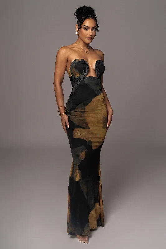 black-abstract-bethany-strapless-maxi-dress