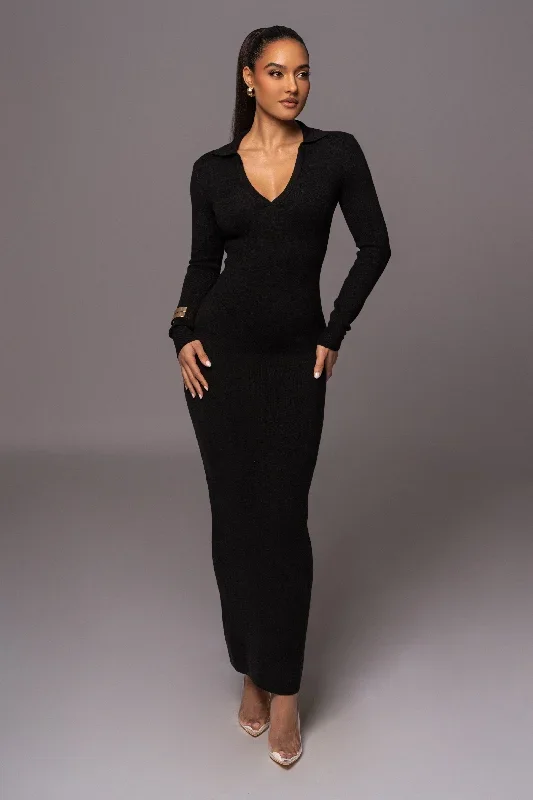 Black Bellinda Collar Maxi Dress