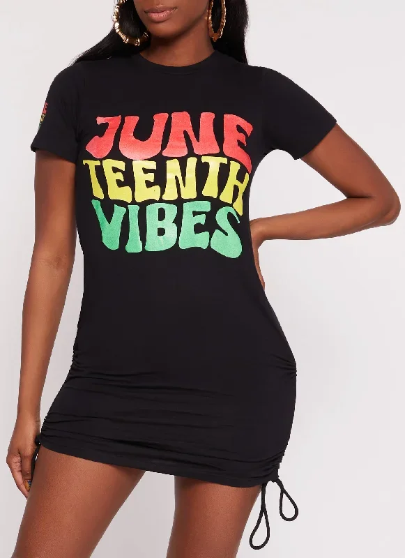 Juneteenth Vibes Graphic T Shirt Dress