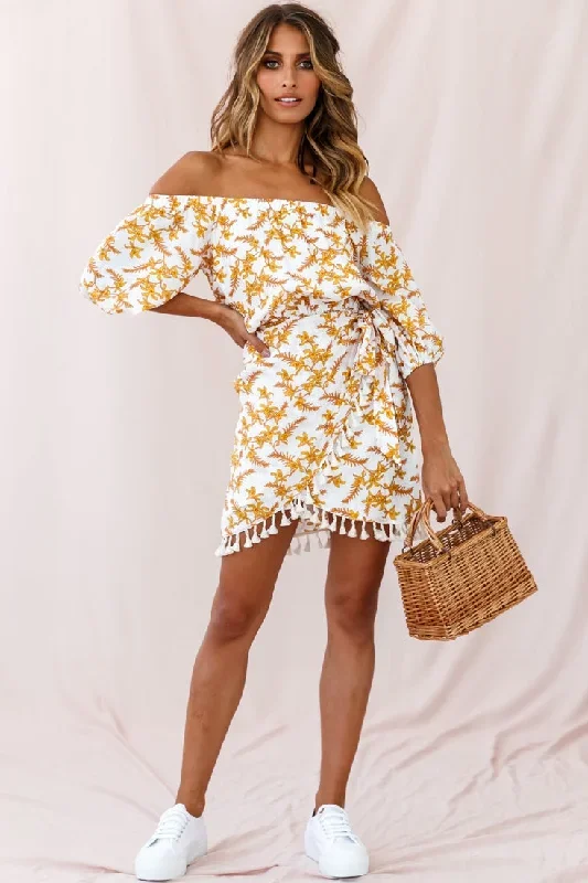 cayman-tassel-trim-wrap-dress-white-yellow