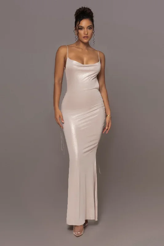 Champagne Heart of Gold Maxi Dress