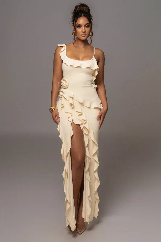 cream-brenna-ruffle-maxi-dress