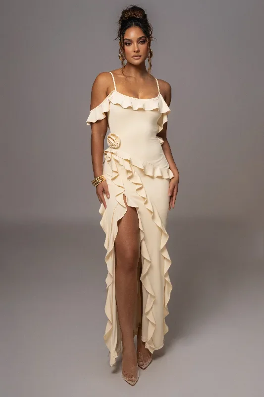 cream-brenna-ruffle-maxi-dress