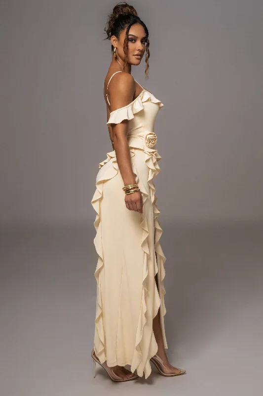 cream-brenna-ruffle-maxi-dress