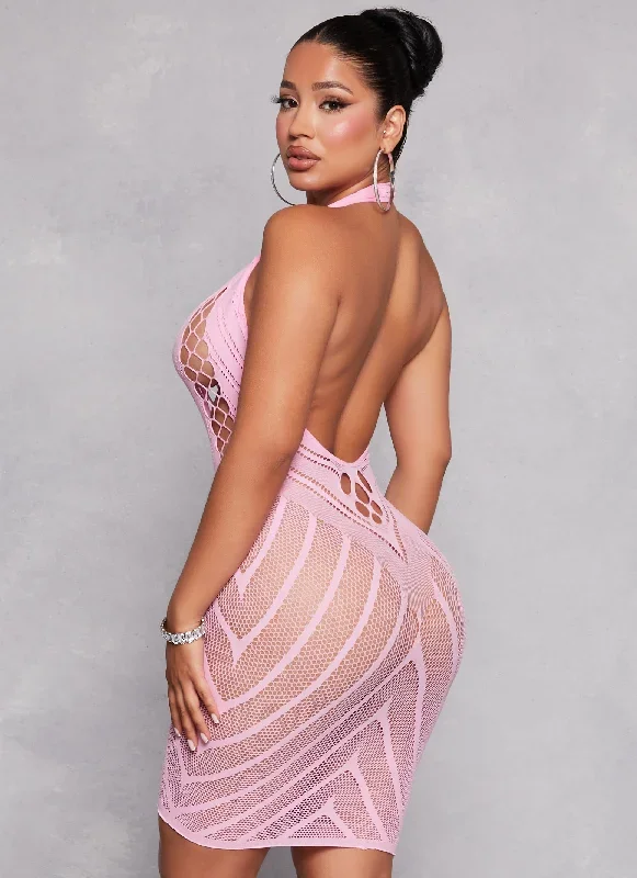 fuchsia-fishnet-detail-cut-out-seamless-halter-dress-3410058754925