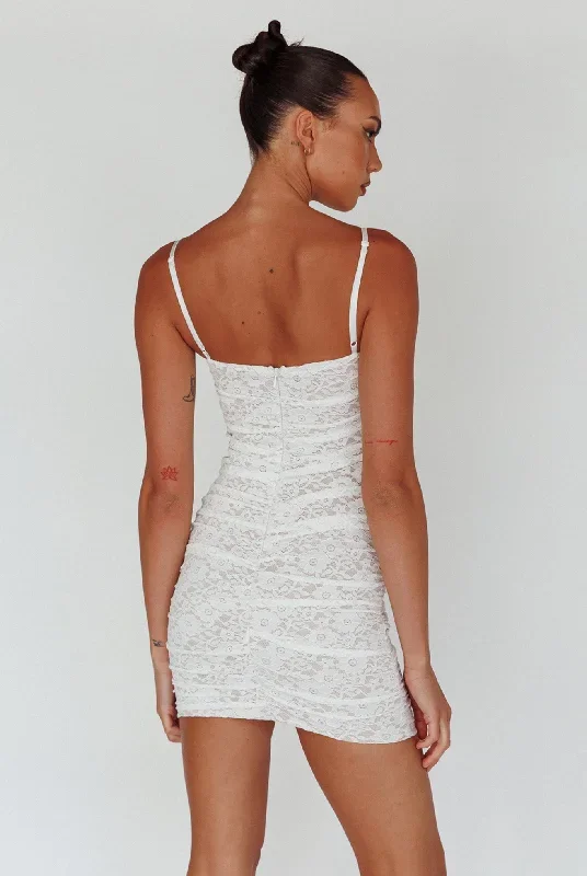 olika-ruched-lace-mini-dress-white