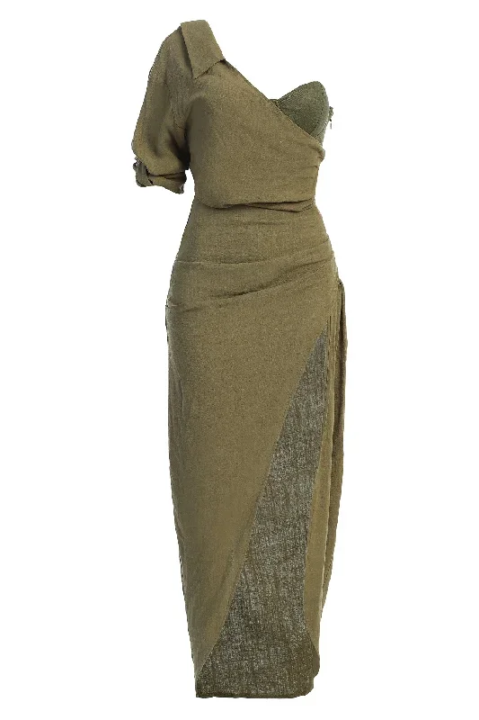 olive-evita-linen-draped-dress