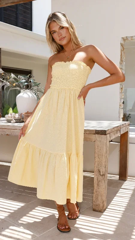 Patrice Midi Dress - Lemon