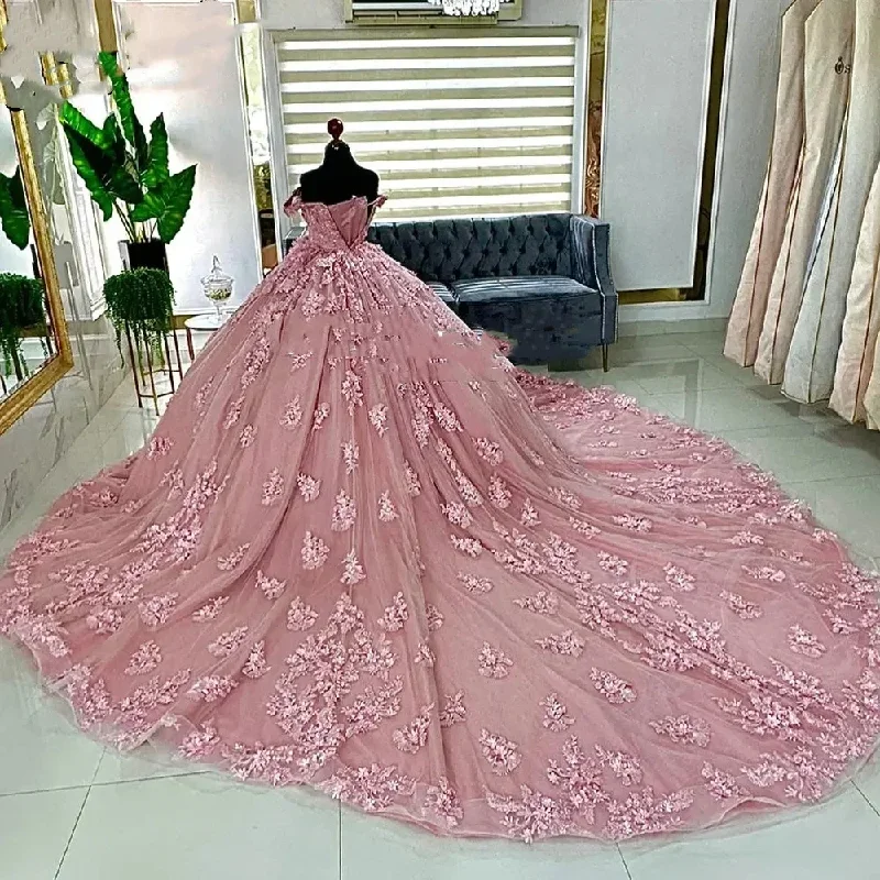 pink-crystal-beading-off-the-shoulder-ball-gown-quinceanera-dresses-2024-appliques-lace-corset-vestidos-de-15-anos