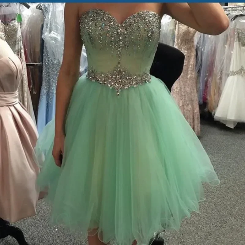 real-photos-mint-green-short-prom-homecoming-dresses-beads-crystal-sweetheart-tulle-8th-grade-graduation-party-gown