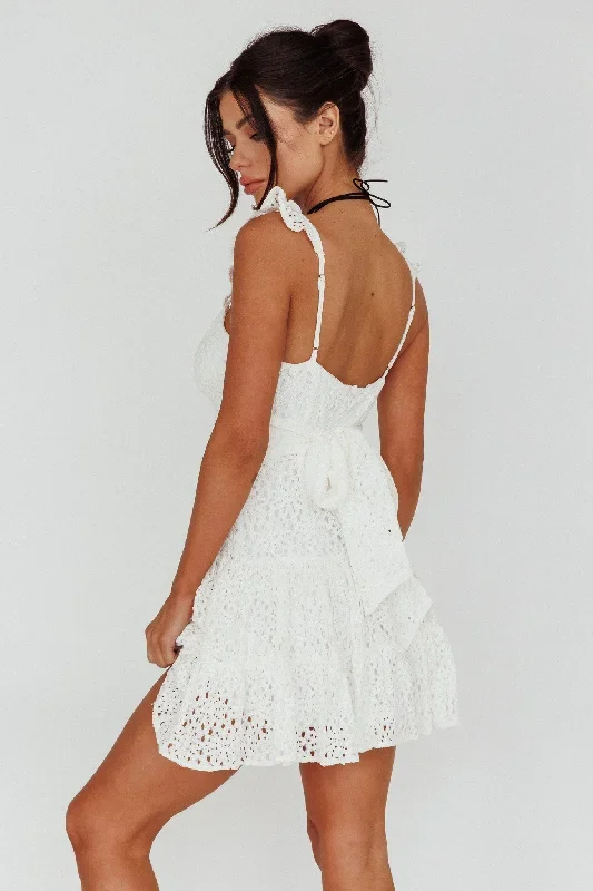 short-notice-ruffle-strap-lace-mini-dress-white