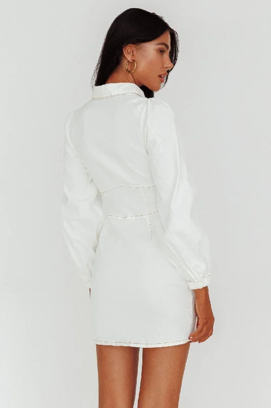 south-beach-long-sleeve-collared-mini-dress-white