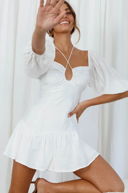 summertime-string-tie-halterneck-puff-sleeve-mini-dress-white