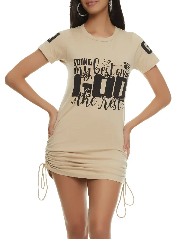 Doing My Best and Giving God The Rest Graphic T Shirt Dress