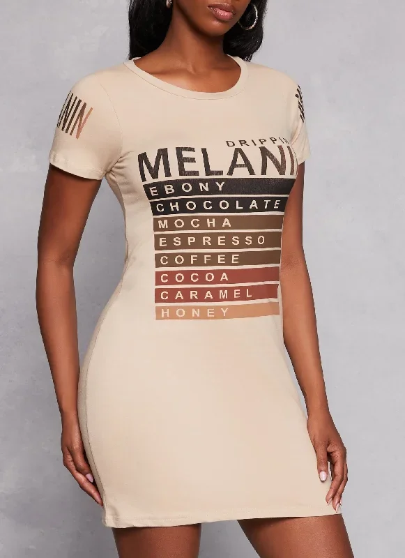 Drippin Melanin Graphic T Shirt Dress