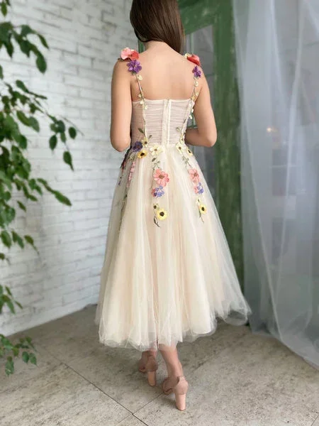 tea-length-straps-homecoming-dress-with-flower-cocktail-dresses-with-3d-flower