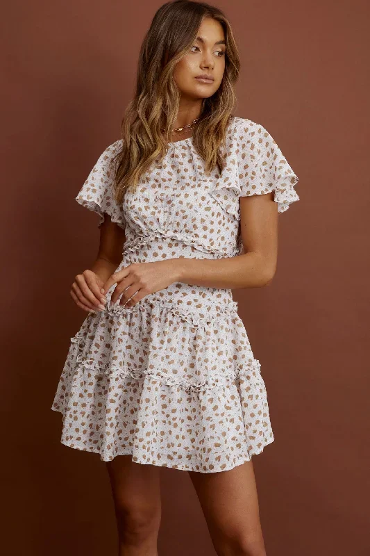 tres-chic-flutter-sleeve-frill-trim-dress-spotted-white