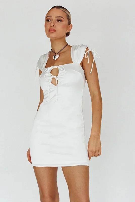 yris-string-tie-detail-mini-dress-off-white